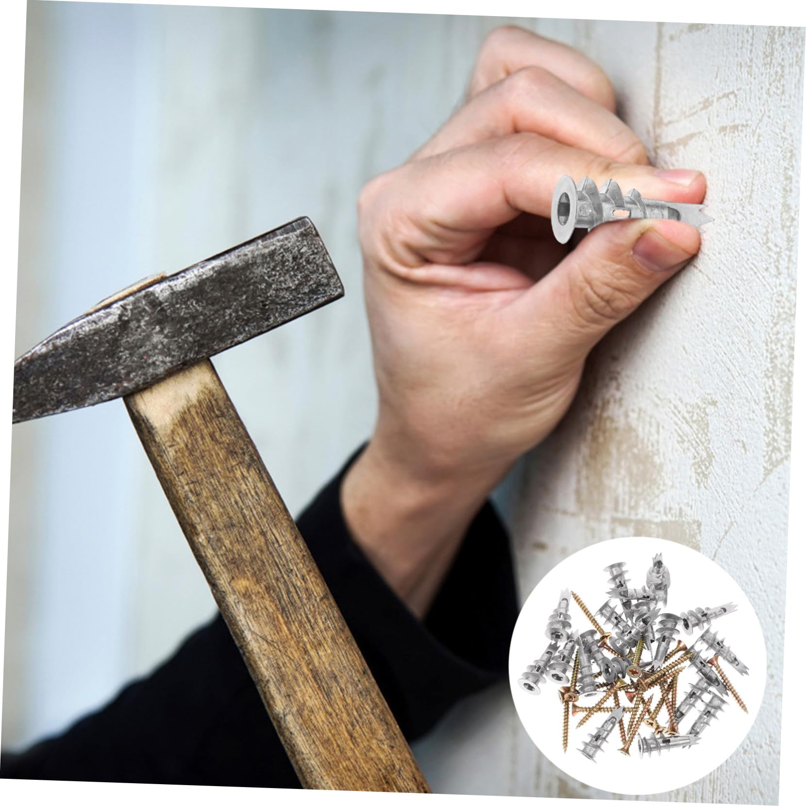 MUCKLILY 20-Piece Drywall Anchor Screw Kit Spiral Expansion Plugs for Quick Mounting Heavy Duty for Hallways Decor