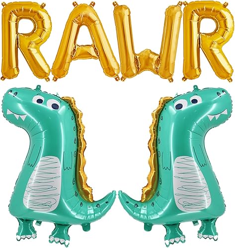 Rawr - Globos de dinosaurio 2 globos grandes de dinosaurio para decoración de fiesta de cumpleaños de bebé