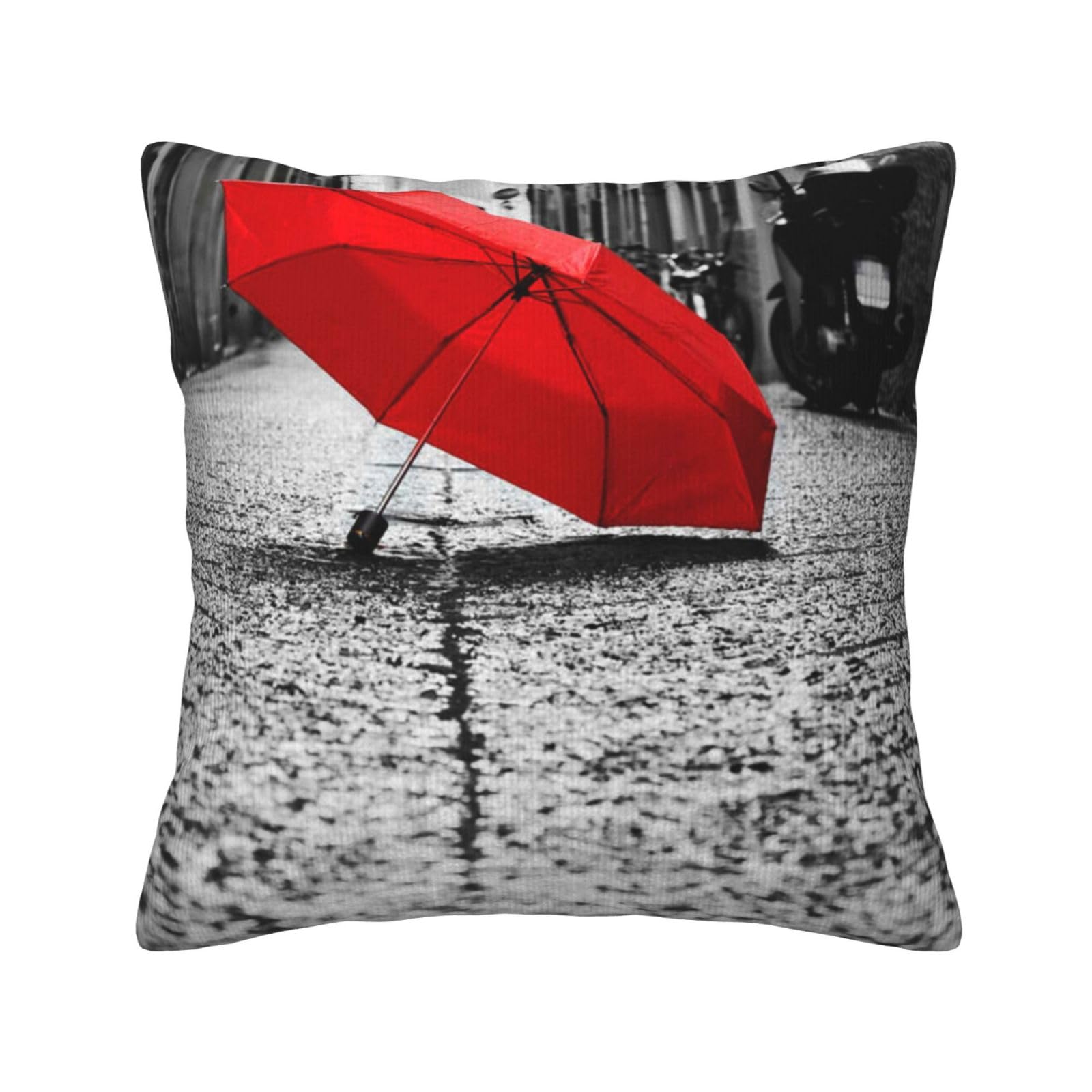 Housse de coussin imprimé parapluie rouge pour décorer votre chambre