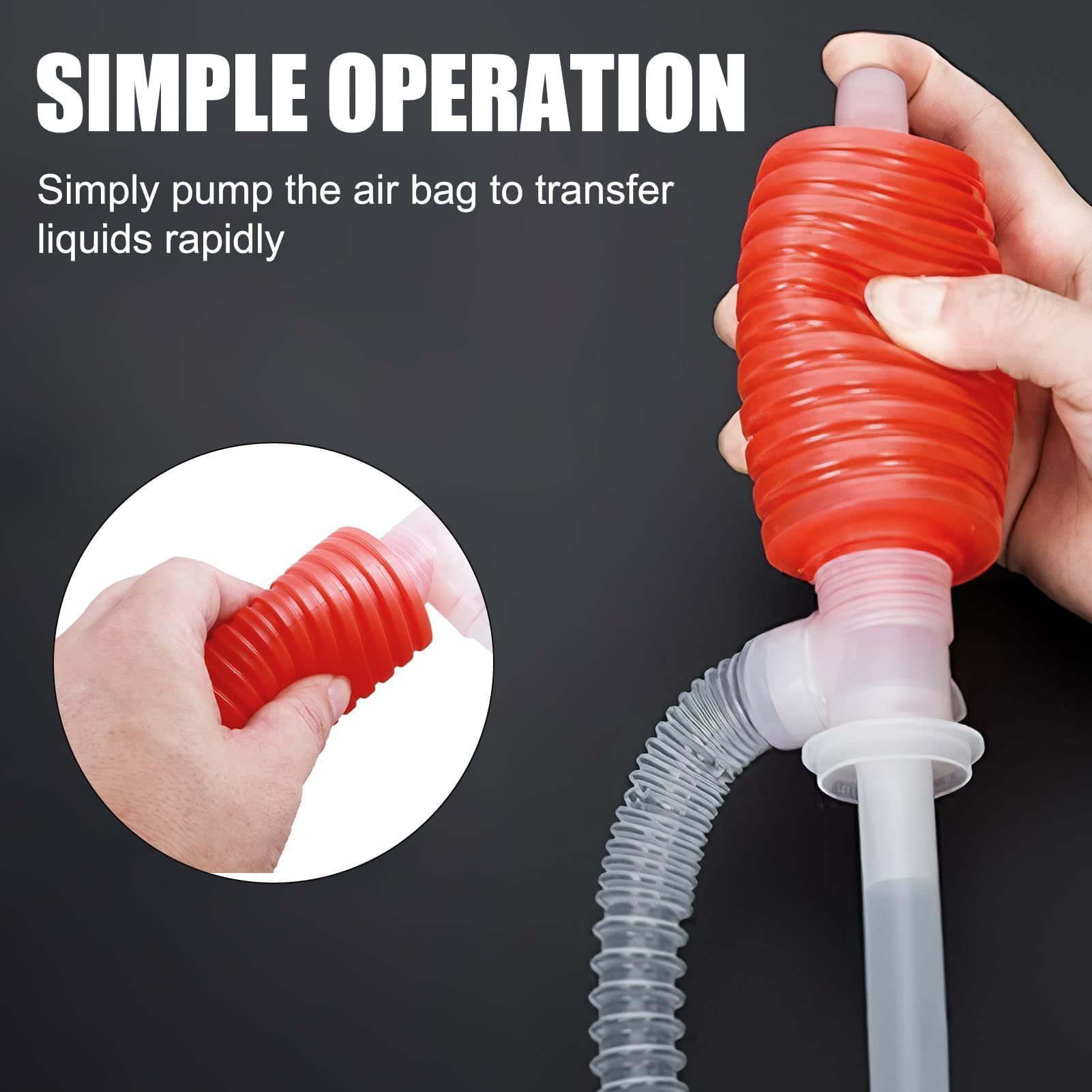 Pompa Manuale Per Travaso Liquidi - Benzina, Gasolio, Acqua - Con Tubi - Foto 8