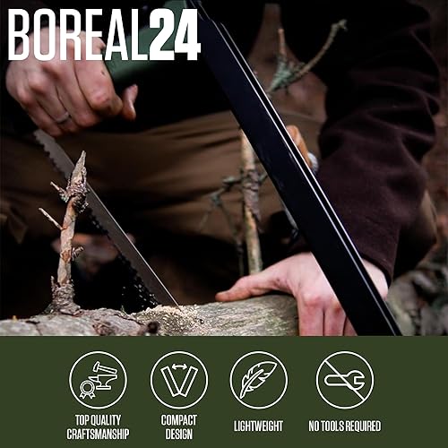 Vista 33 de AGAWA BOREAL - Sierra plegable de 15 a 15 pulgadas con hoja de sierra multiusos, equipo de campamento para senderismo, pesca, caza, bushcraft y kit