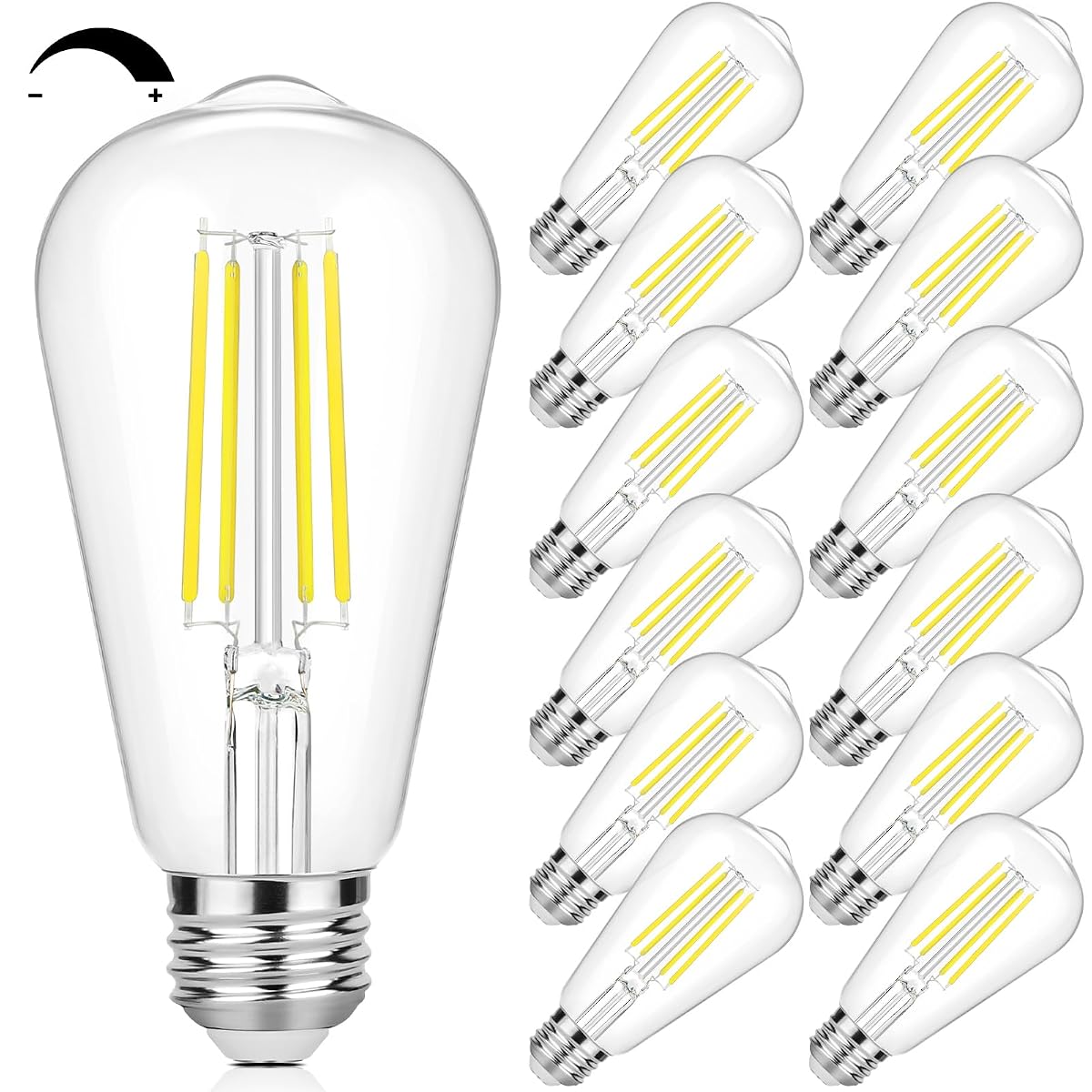 Vintage Led Edison Bulbs 60 Watt Equivalent Dimmable 7W St58 Led Filament Light