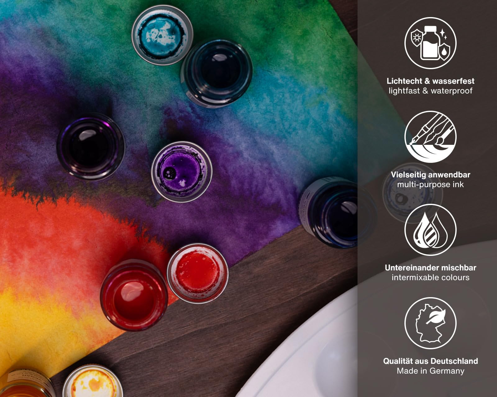 Octopus Write and Draw Ink Set Rainbow, tusz do pisania i rysowania, 6 x 10 ml z piórem