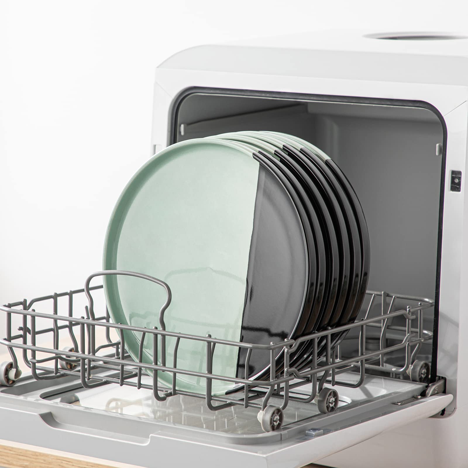 vancasso Aria - Juego de 6 platos llanos de cerámica resistentes a los arañazos, de 10 pulgadas, aptos para lavavajillas y microondas, platos de postre, platos de pasta, platos de ensalada, para plato