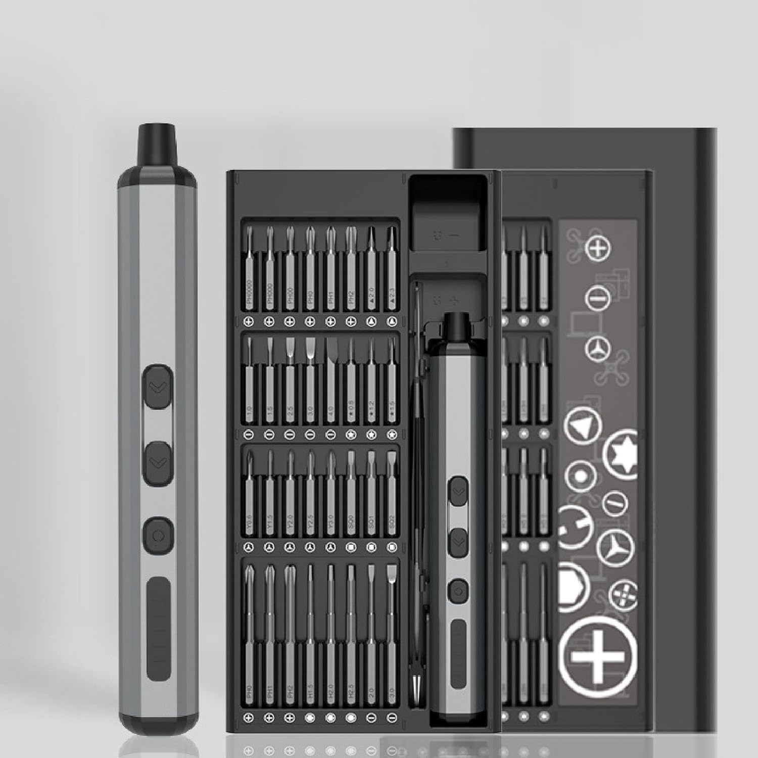 68 in 1 Mini Electric Screwdriver Set, Rechargeable Cordless Screwdrivers Power Repair Tool Kit with 64pcs Bits, 0.25 to 0.35Nm 200RPM