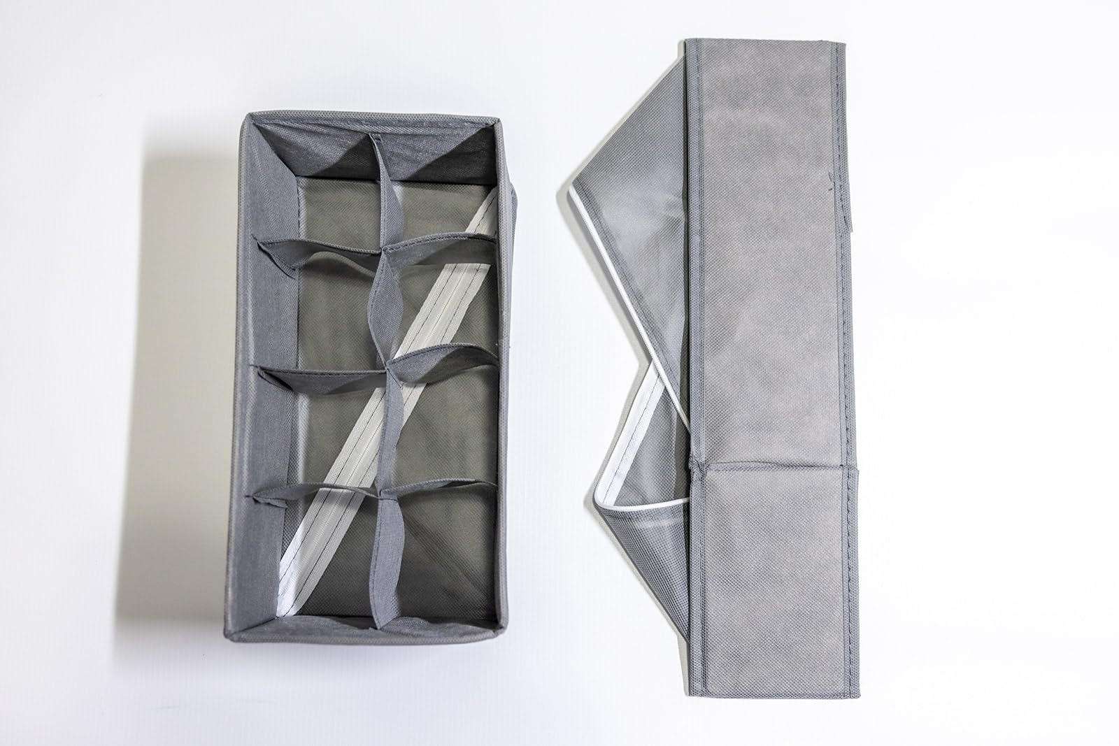 Daisy Blu Grey Minimalist 6 Pack Clothes Drawer Organizers, 69 Compartments, 24 Cells, Expandable, Foldable, Durable, Light Weight, Under Bed Storage