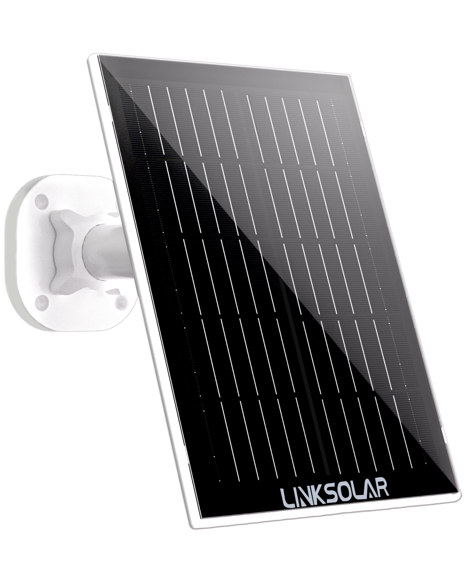 LinkSolar Solar Panel for Security Camera, 3W Solar Charger with Barrel Plug & USB C Port for Outdoor Rechargeable Battery Camera, IP65 Waterproof, 9.8ft Cable, 360°Adjustable Bracket