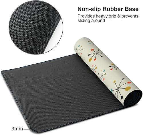 Miniatura 3 de Mid Century Fifties Modern Atomic Retro Green Large Mouse Pad, Gaming Mat, Desk Matt for Desktop, Desk Pad Mat, Anti-Slip XXL Big Mousepad with