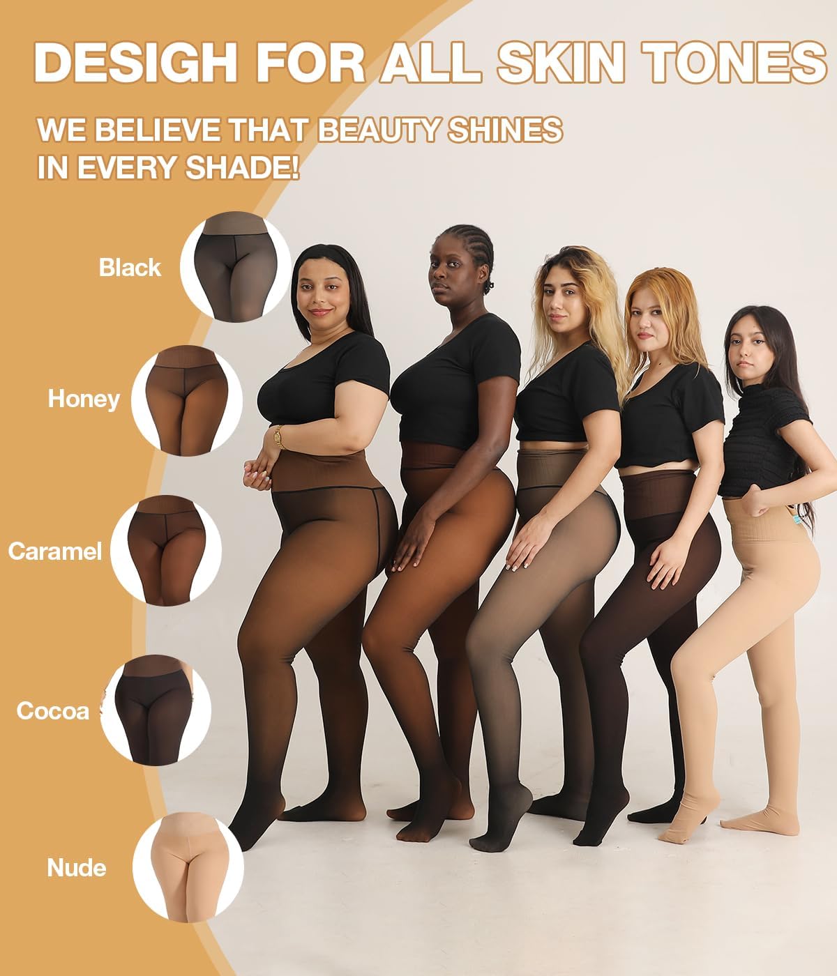 MERYLURE High Waist Fleece Lined Tights Women Plus Size, Fake Translucent Winter Warm Pantyhose Thick Thermal Leggings - Image 6