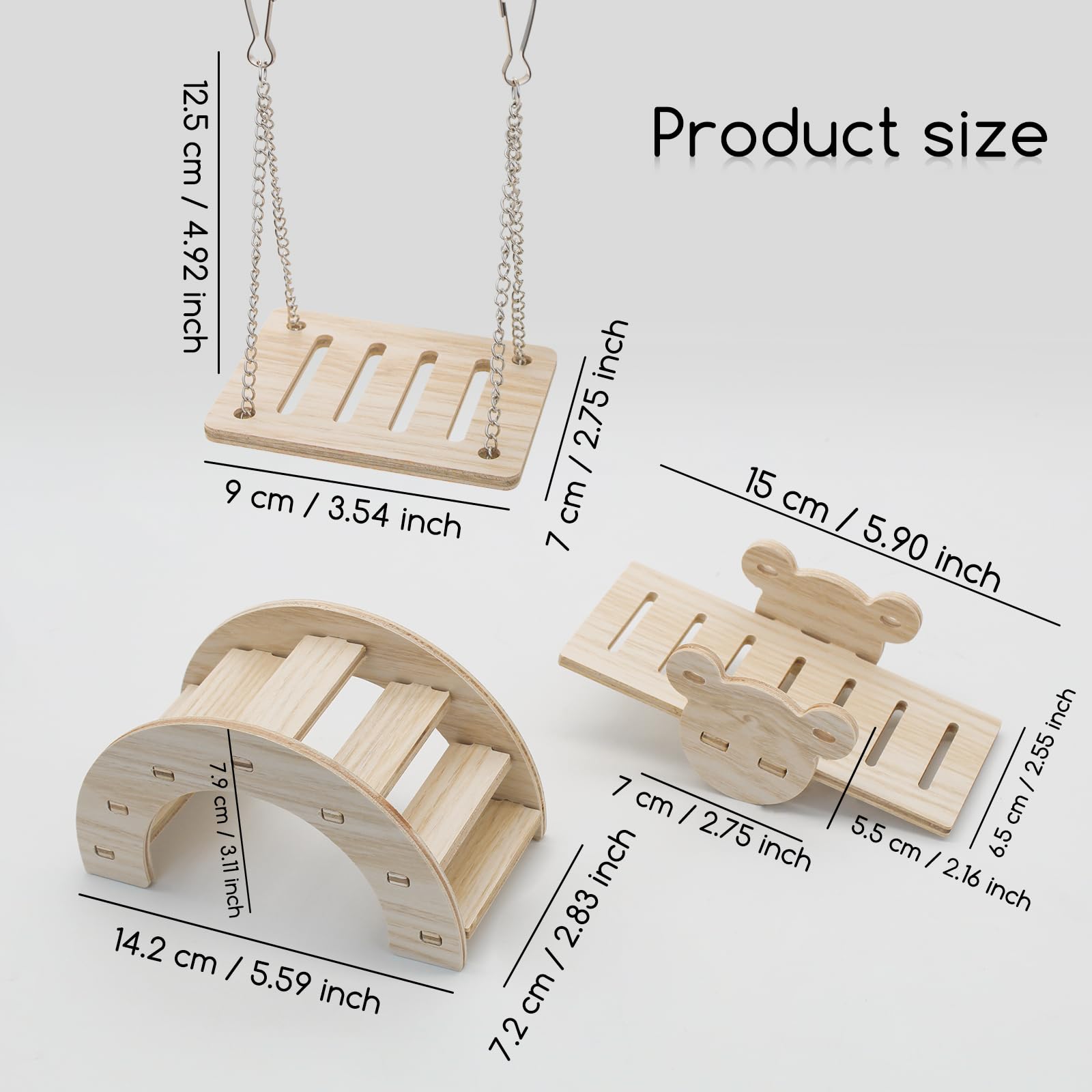 LuckyOpt 3 Pcs Hamster Toys - Image 2