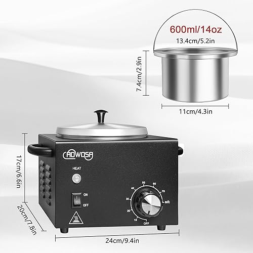 Miniatura 9 de Kit profesional de depilación, calentador de cera de una sola olla para depilación, olla de cera grande con olla antiadherente fácil de limpiar, 50