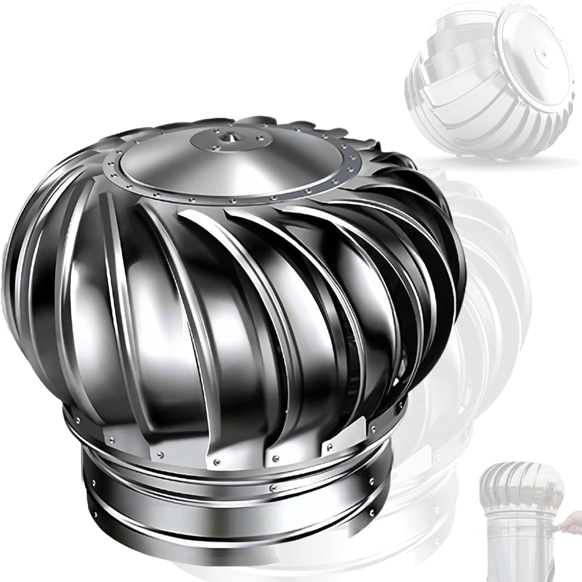 Turbine ventilation inox 304, extracteur grenier automatique sans moteur