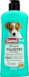 Sanol Dog Shampoo De Pêlos Para Cães E Gatos Filhotes 500 Ml Verde