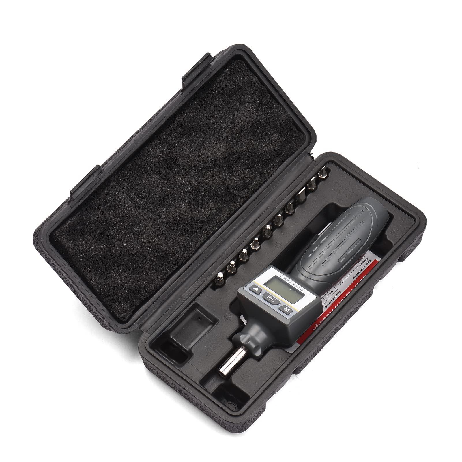 Cyfrowy zestaw śrubokrętów dynamometrycznych 3 cm wyświetlacz LCD odwracalny klucz dynamometryczny przechowywanie danych w trybie szczytowym z 10 bitami futerał do przenoszenia dla elektryków