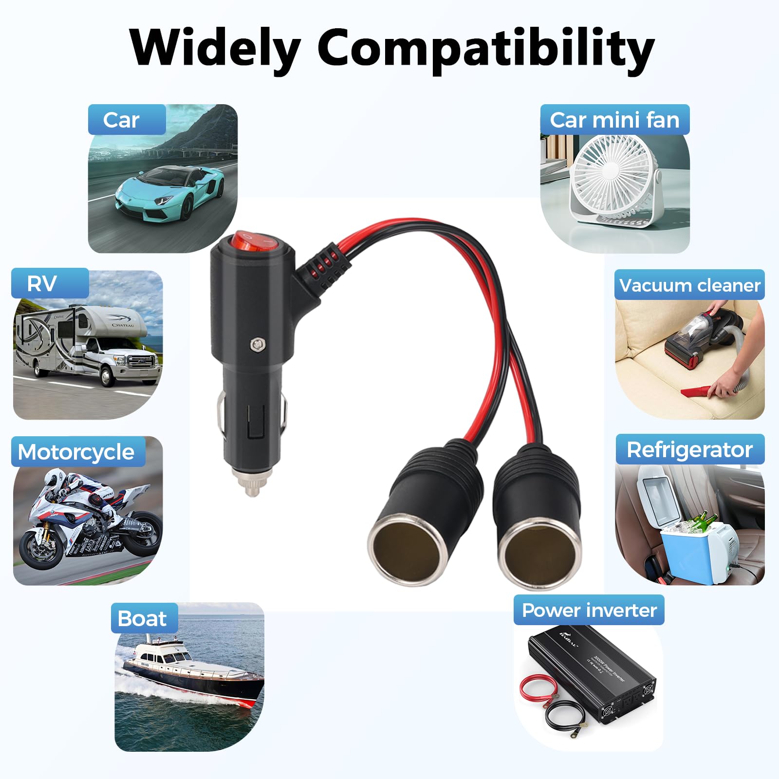 Sdoppiatore presa accendisigari con USB (1200 mA max) 12/24V Auto CAMION 3 IN 1 8000692391303