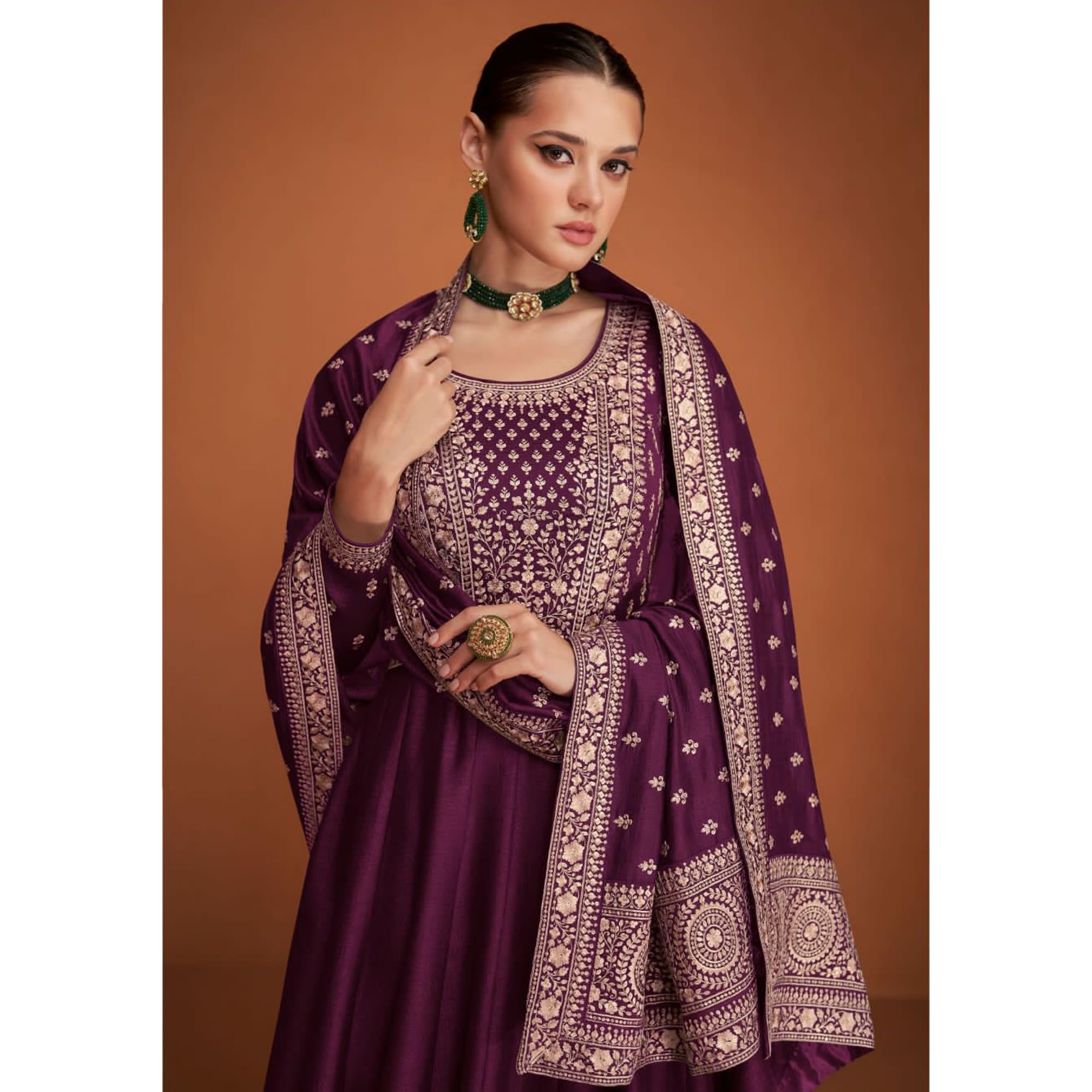 Abiti da sposa Pakistani Salwar Kameez Vestito Cucito Indiano Stile Anarkali Abiti