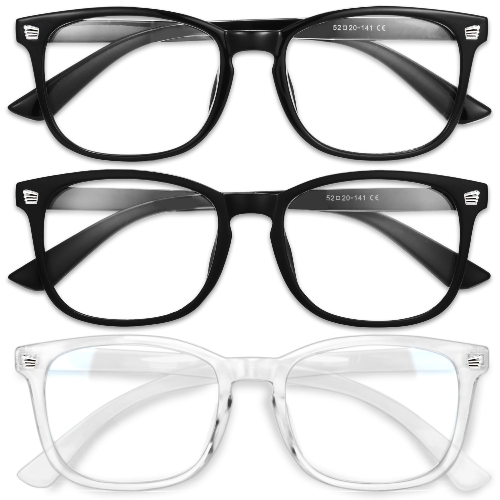 Gaoye Stylish Blue Light Glasses for Woman - Computer Glasses for Blue Light Blocking - Lightweight Frames - 3 pack