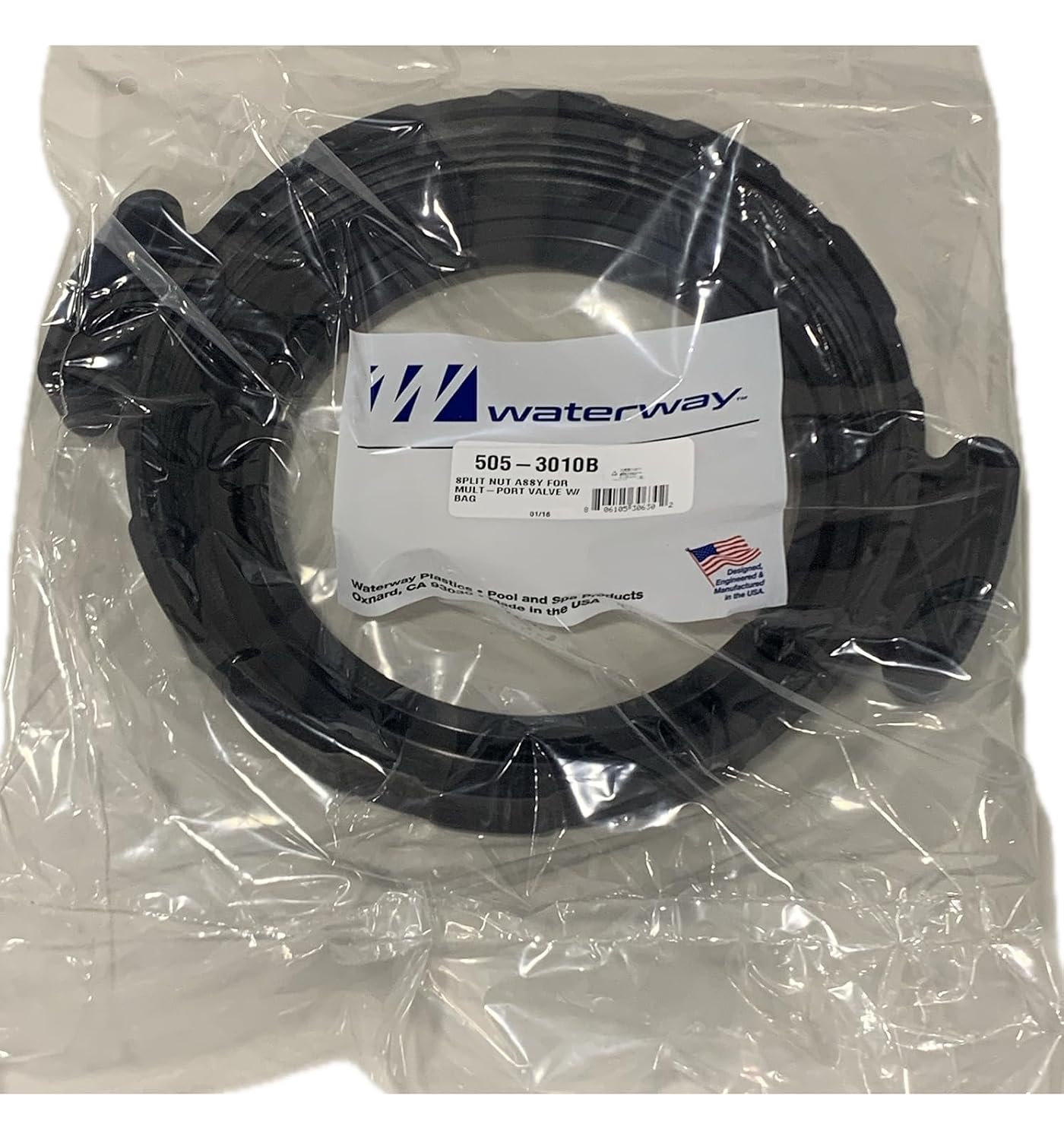 Waterway Plastics 505-3010B Swimming Pool Filter One Piece Nut for WVS003 Valve with Retaining Ring