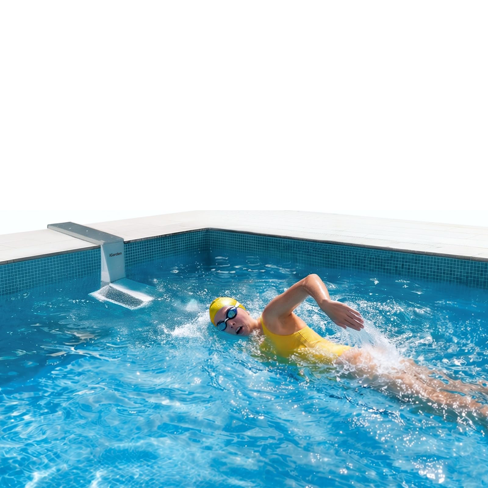 (2026 New) iGarden P200 Swim Jet for Pool, Swimming Pool Current Machine with 5 Wave Modes, 0-100% Adjustable Water Flow Trainer for Recreational Training, Fitness & Family Leisure
