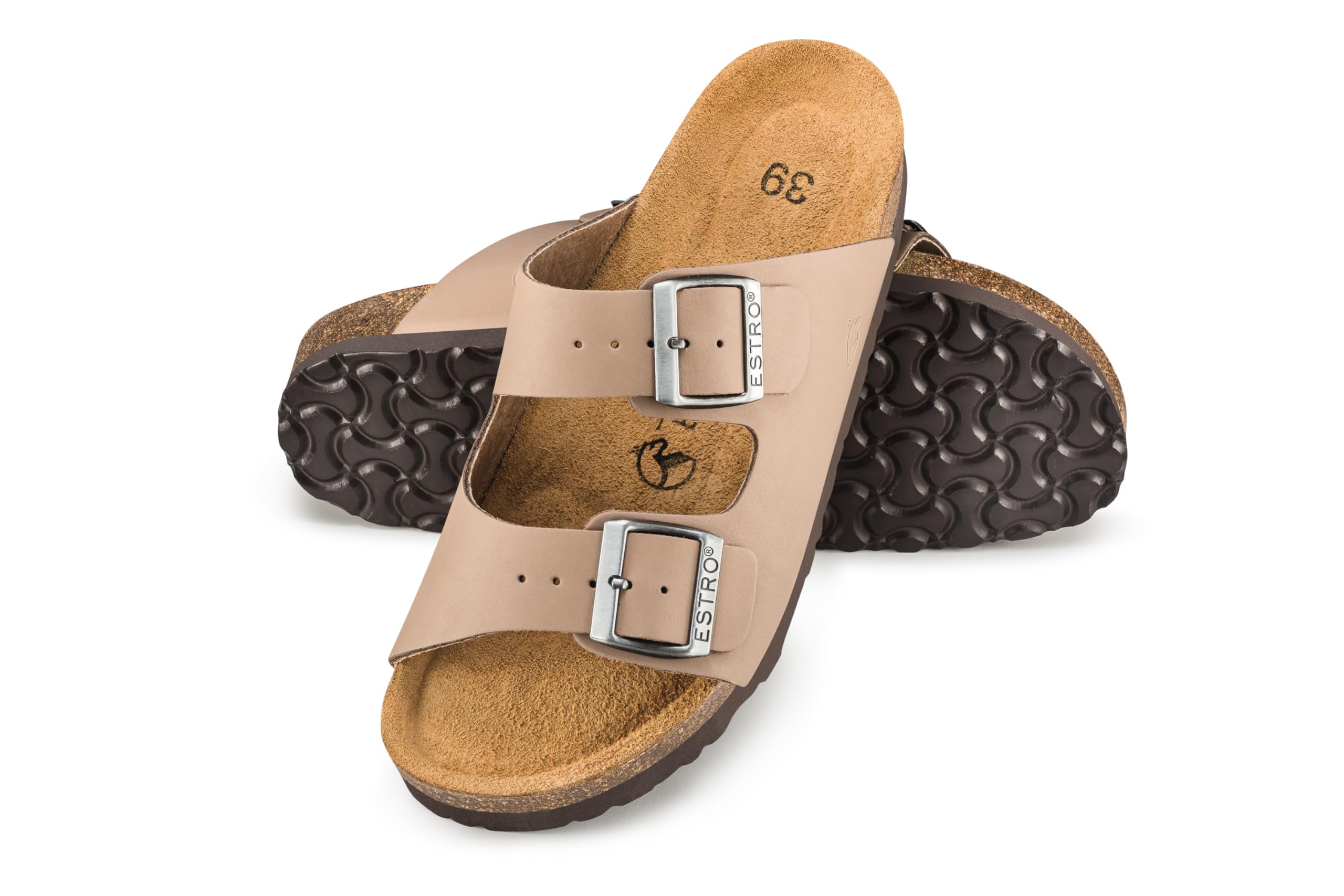ESTRO Ciabatte Uomo Estive Pelle - Sandali Donna Estive Pelle Ciabatte Sughero Uomo Sandali Sughero Donna S6