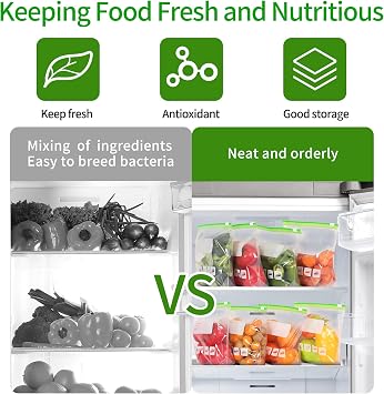 Freezer Bags Ziplock 60pcs, 4.55L Large Food Storage Bags BPA Free Sandwich Bag Reusable Zip Seal Plastic Bag with Expandable Bottom for Food, Meat, Grains, Fruits, Vegetables