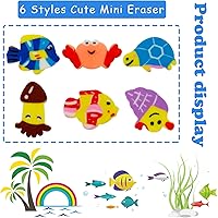 Vista 2 de 300 piezas de miniborradores de animales marinos surtidos, borradores de lápiz novedosos a granel para premios, regalos y relleno de regalos