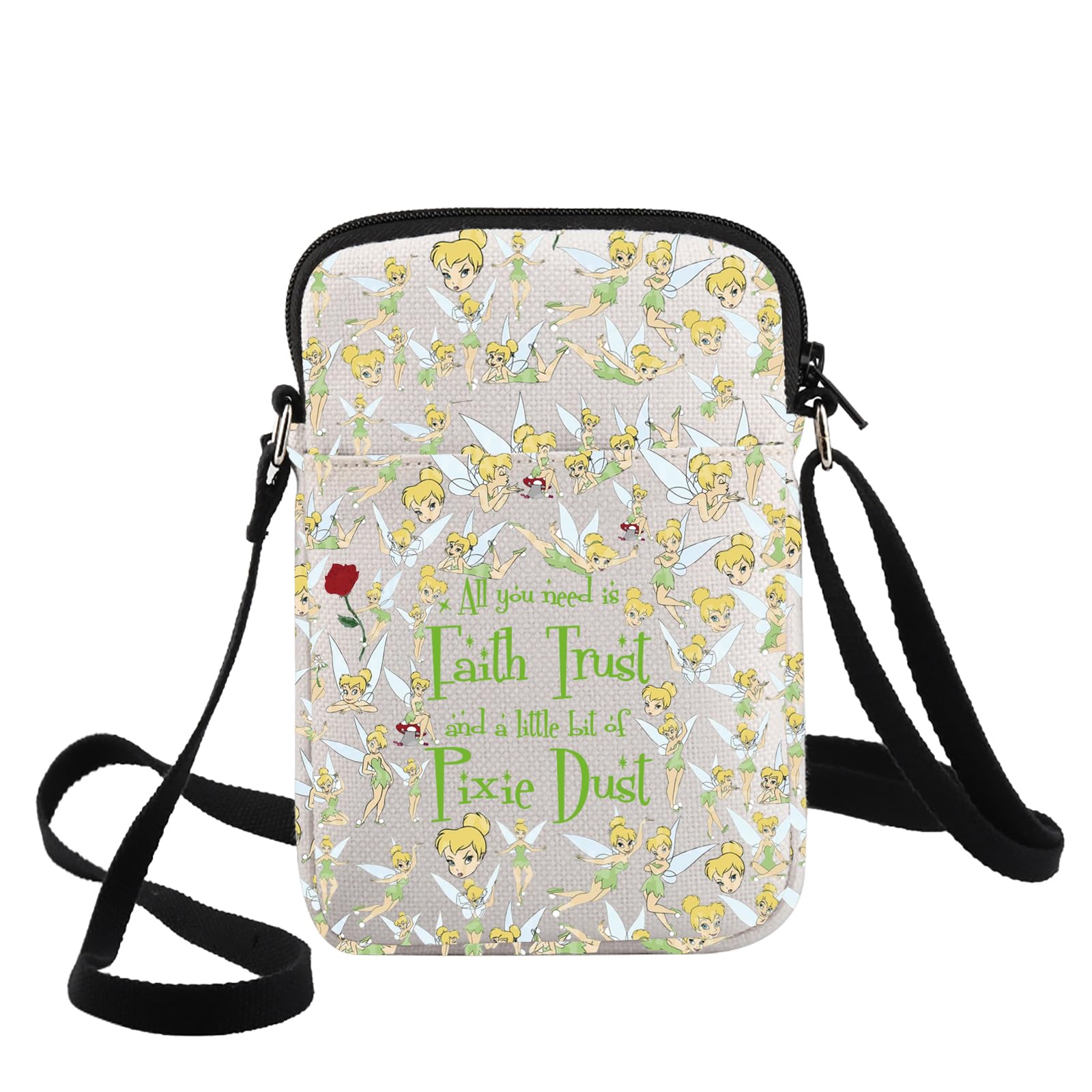 G2TUP Princess Crossbody Bag Fairytale Fans Gift Faith Trust And Pixie Dust Fairy Shoulder Bag Princess Merchandise