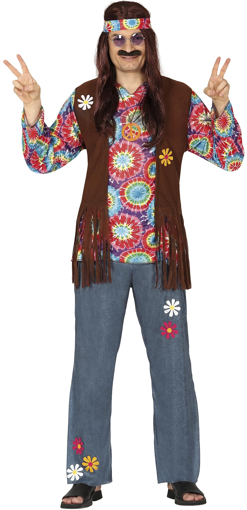FIESTAS GUIRCA Adult Mens Hippie Costume