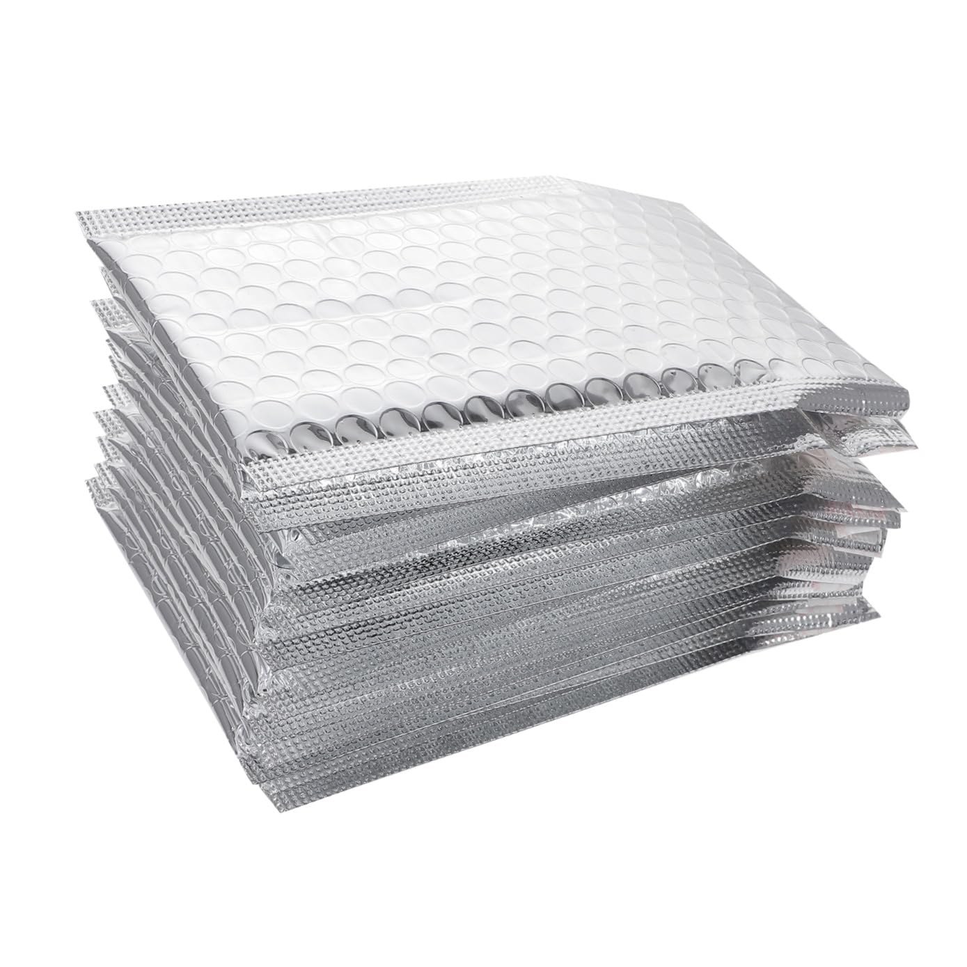 NUOBESTY Sobres Acolchados con Película Metálica Plateada para Envío, Resistentes y Autosellados, Paquete de 100 Unidades para Oficina y Tienda