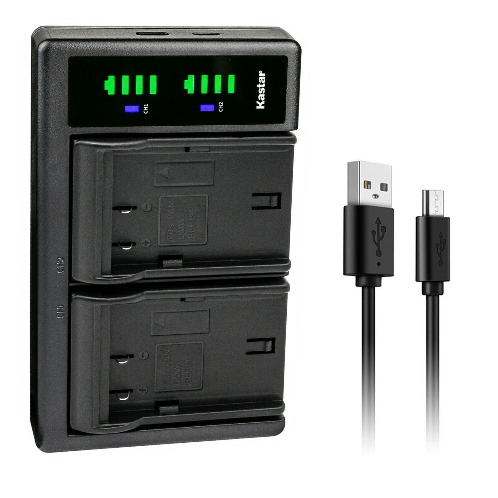 Kastar LTD2 USB Battery Charger Replacement for Panasonic DMW-BLF19, DMW-BLF19E, DMW-BLF19PP, DMC-643 Battery, Panasonic DMW-BTC10, DMW-BTC10E,