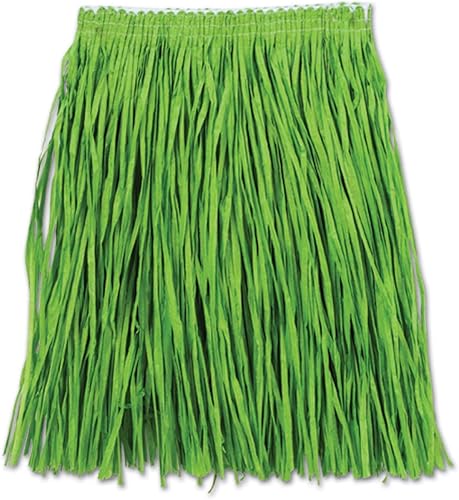 Beistle Minifalda hula para mujer adulta para Luau niña, accesorio de disfraz de niña, verde, 16 x 36 de EE. UU
