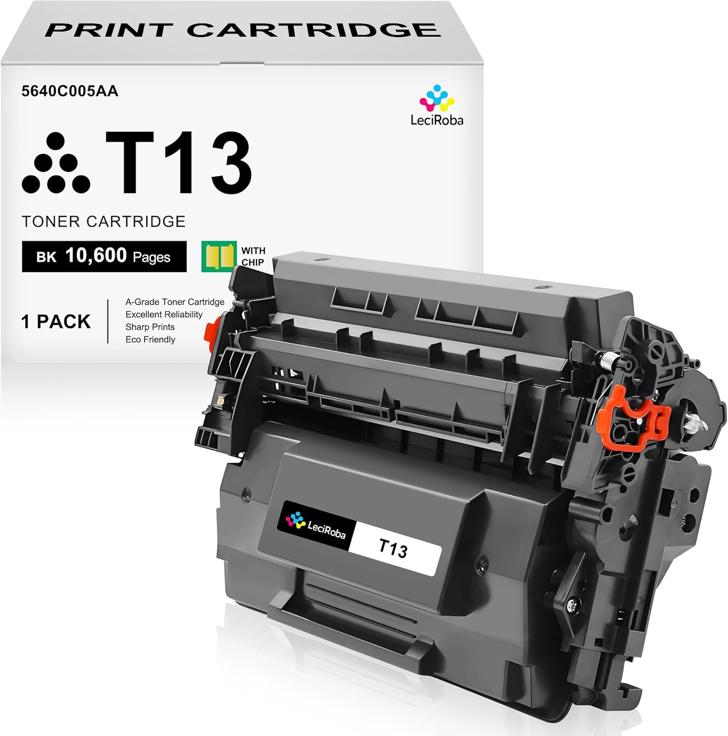 LeciRoba Compatible T13 Toner Cartridge Replacement for Canon T13 Black High Yield 5640C005AA Toner Cartridge for Canon i-SENSYS X 1400 1440i 1440iF 1440P 1440Pr 1440 MF 1440 Series Printer (1-Pack)