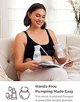 Vista 3 de Momcozy Sujetador de bombeo manos libres Sujetadores de lactancia sin costuras para bombeo Sujetador de extractor de leche con relleno fijo, sin