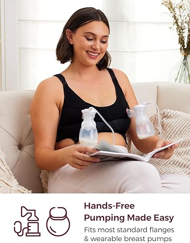 Miniatura 3 de Momcozy Sujetador de bombeo manos libres Sujetadores de lactancia sin costuras para bombeo Sujetador de extractor de leche con relleno fijo, sin