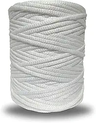 Fio Nautico 5mm Premium 500g 100% poliester Crochê Bolsas Macrame (Branco Off)