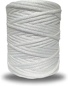 Fio Nautico 5mm Premium 500g 100% poliester Crochê Bolsas Macrame (Branco Off)