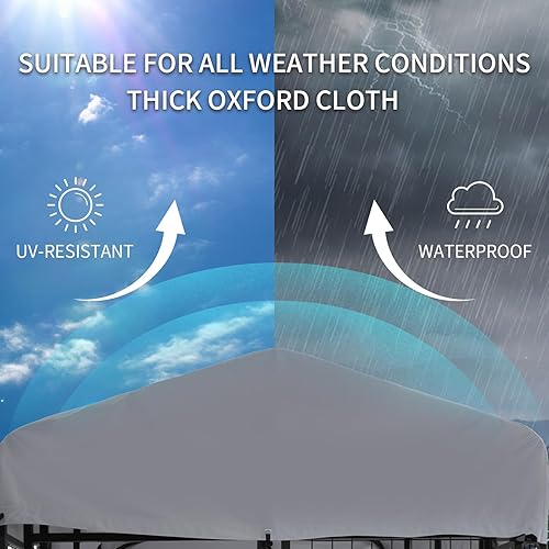 Miniatura 6 de Perrera para perros grandes de 8 x 4 x 6 pies, corralito de acero soldado resistente con techo impermeable, cuencos giratorios de 360, cerramiento