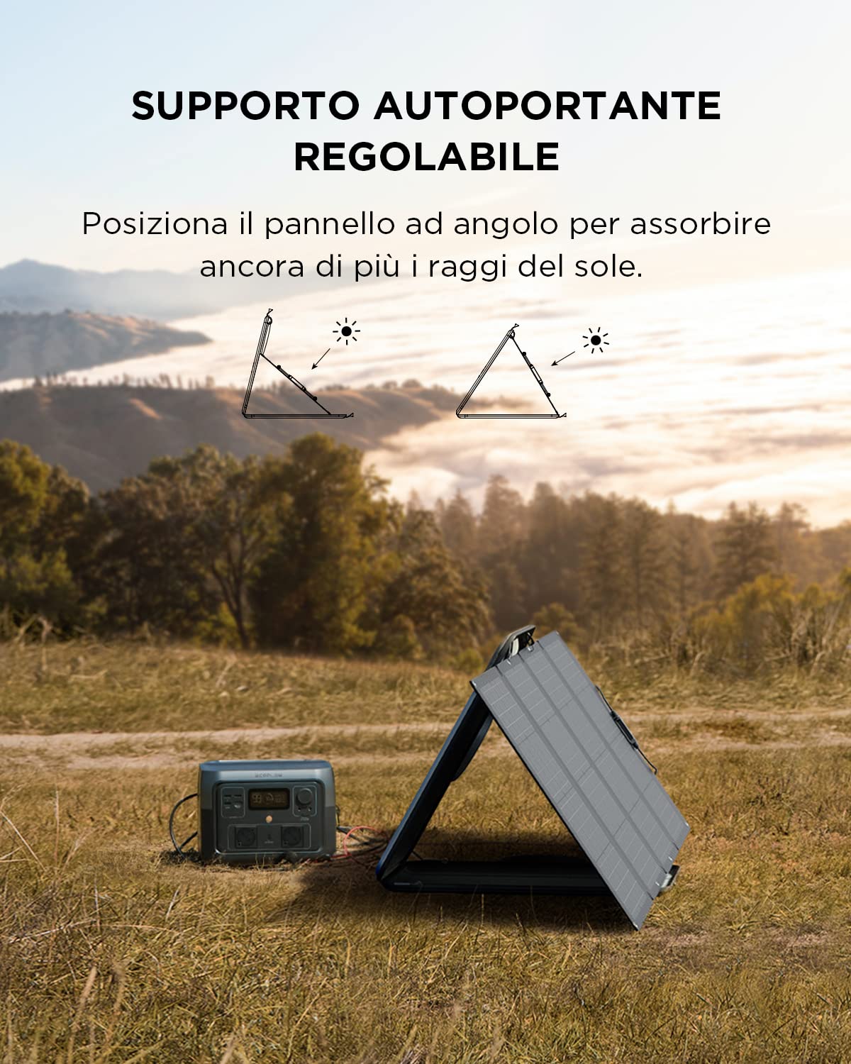 EcoFlow RIVER 2 Max Generatore solare da 512 Wh, centrale elettrica portatile LFP e pannello solare da 160 W