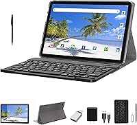 Vista 1 de 2 en 1 Android 10 pulgadas Tablet 128GB Almacenamiento 1TB Expandir Octa- Core Android Tablet Main13MP 5G WiFi IPS 1920 * 1200 con teclado Stylus