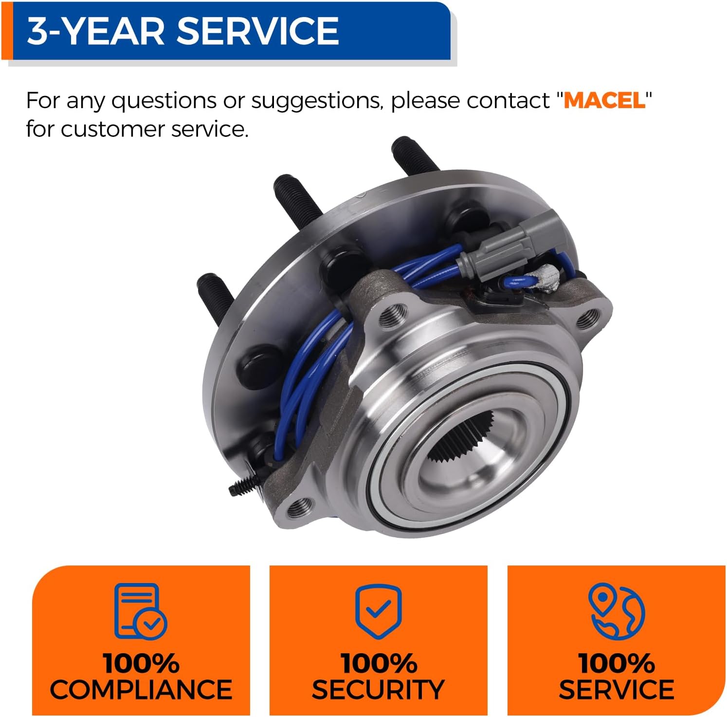 PAROD 515206 Front Wheel Hub Bearing Assembly Fit for 2019-2024 Ram 2500, 2019-2023 Ram 3500,w/ABS
