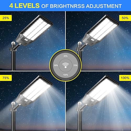 Miniatura 7 de Farolas solares para exteriores, luces solares de estacionamiento de 6000 W, luz solar LED del atardecer al amanecer, 400000 lúmenes, luces solares