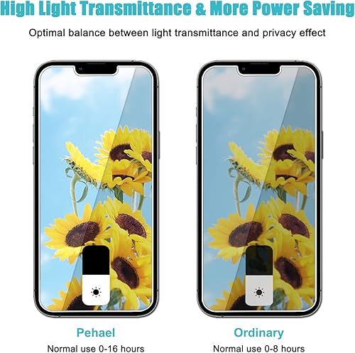 Miniatura 61 de PEHAEL Paquete de 2+2 protectores de pantalla de privacidad para iPhone 13 Pro con protector de lente de cámara, cobertura completa, película