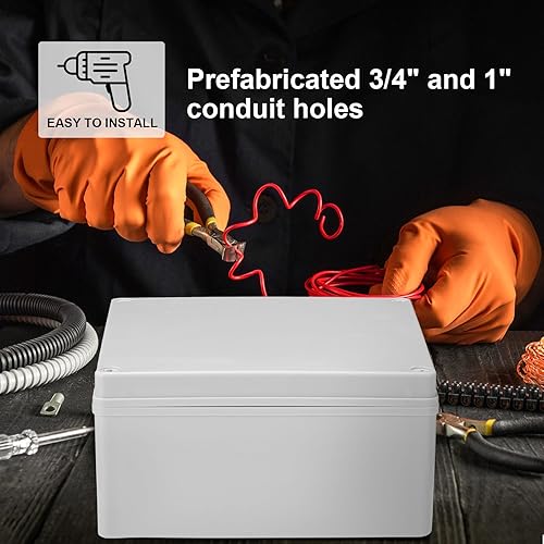 Miniatura 5 de Caja de conductos de plástico, caja de conexiones eléctricas IP65, caja a prueba de polvo impermeable para proteger cajas eléctricas, conductos y