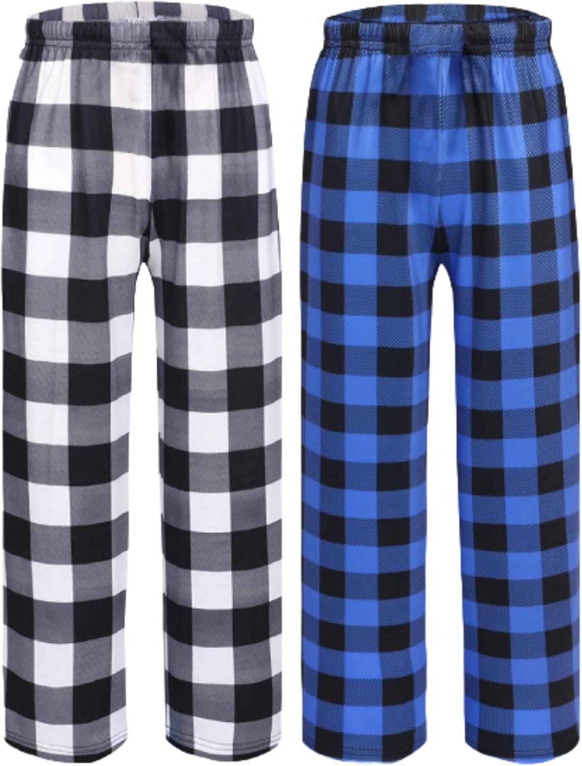Ekouaer 2 Pack: Boys Pajamas Pants Soft Elastic Waist PJ Bottoms Comfy Lounge Long Pants with 2 Pockets 4-14 Years