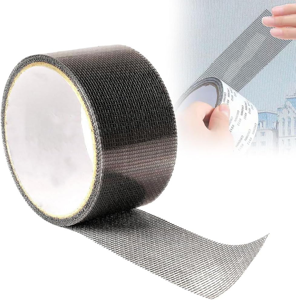 Strong Adhesive Screen Repair Tape,2024 New Creative Screen Anti-Mosquito Repair Tapes,Household Self-Adhesive Screen Window Repair Patch for Doors,Windows /1411, Black, 464895