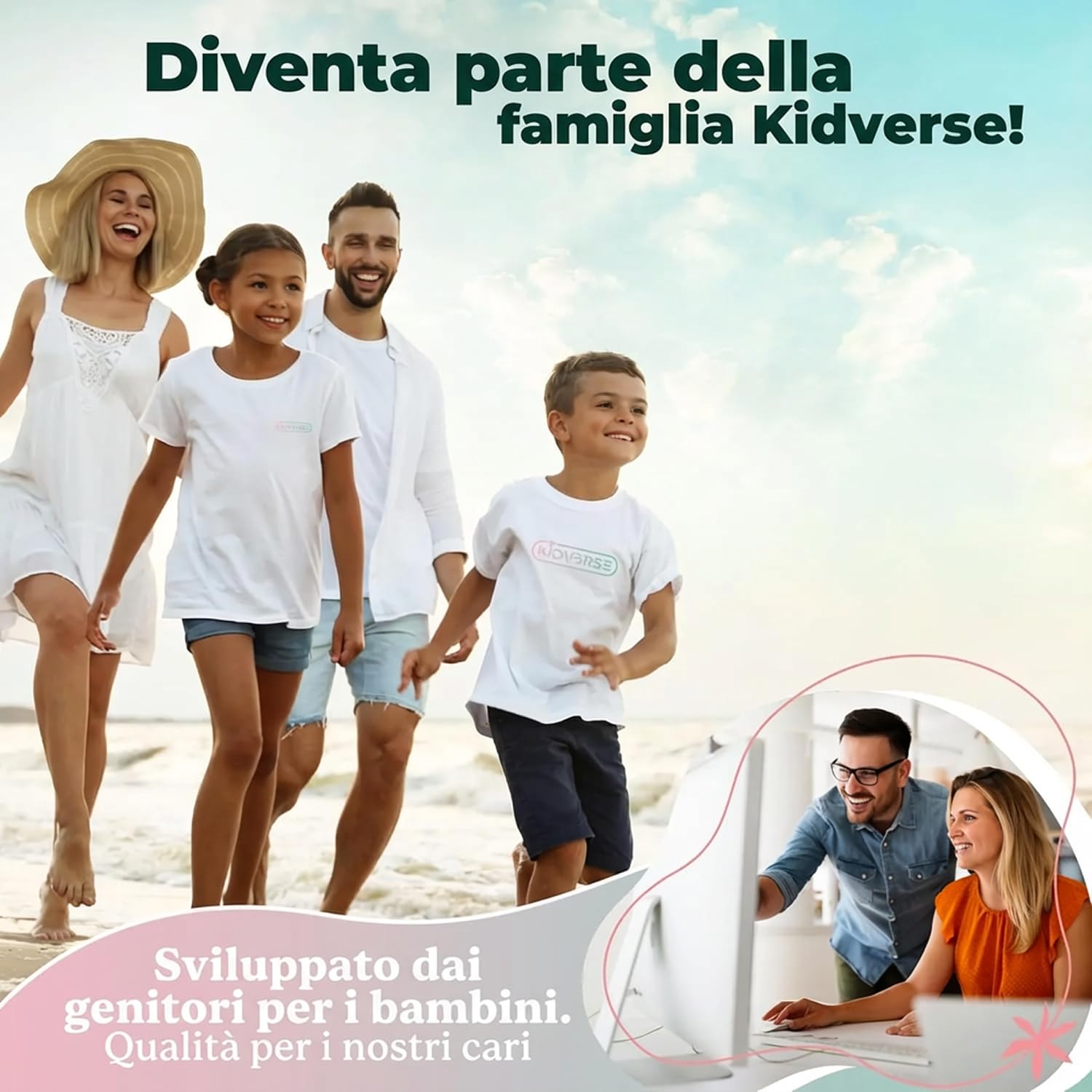 KIDVERSE Pannolini Acquatici Baby Costume da Bagno 0-3 Anni – Pannolino Piscina Neonato Regolabile con Borsa e Rete