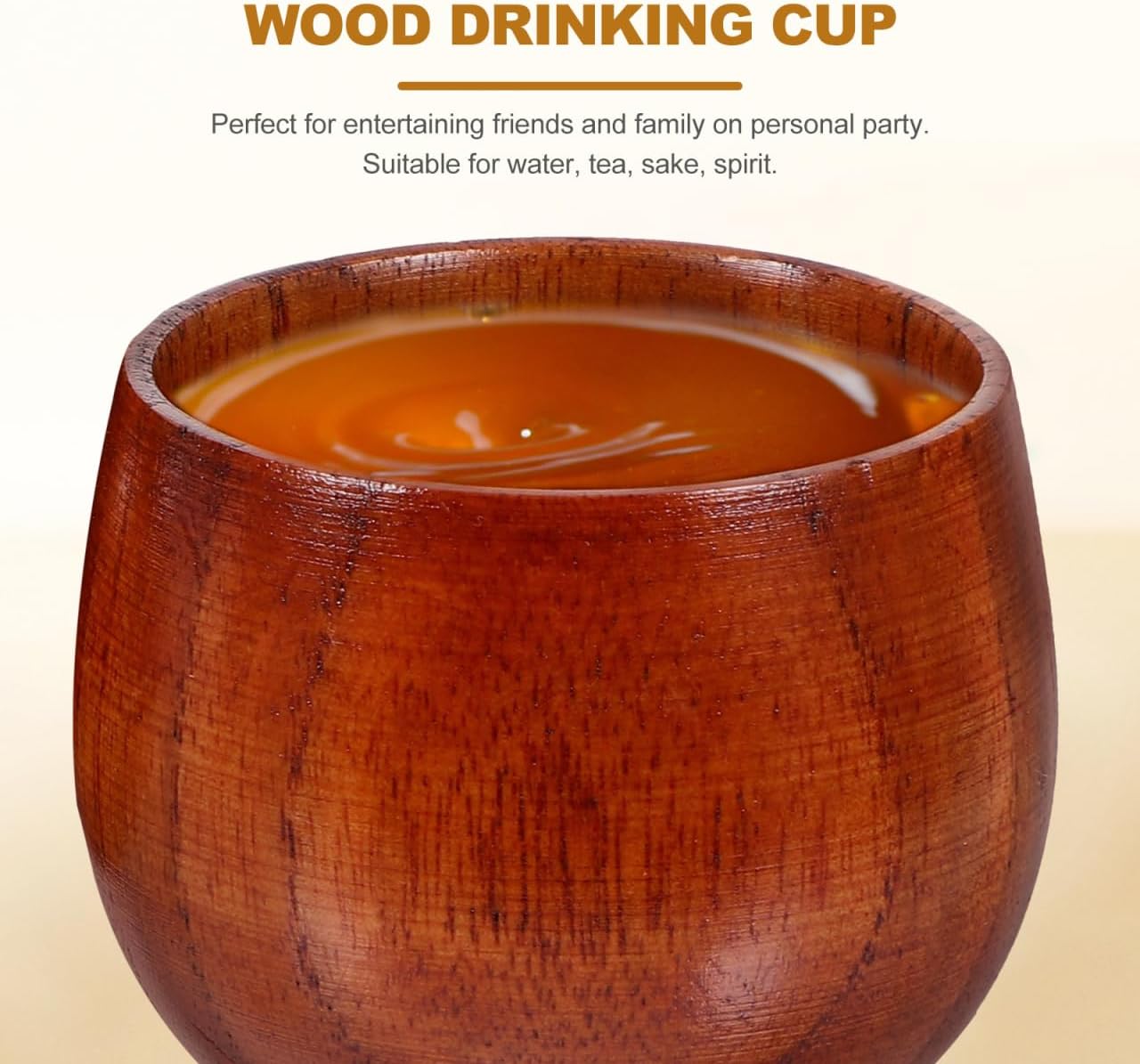 2Pcs Japanese Style Sake Cups Universal Wood Drinking Cups Ideal for Tea and Sake Natural Solid Cups for Home and Outdoor Use