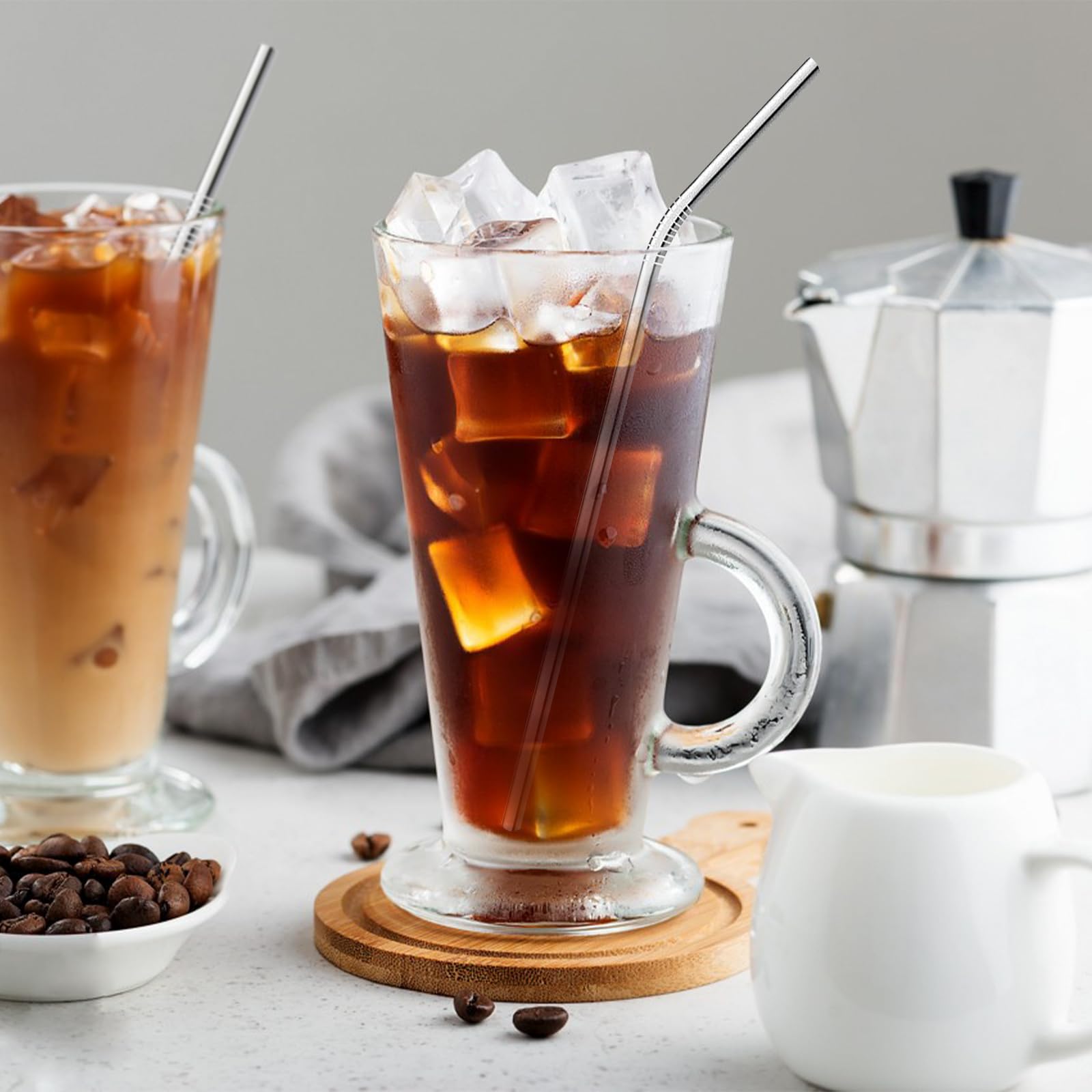8 Pailles En Verre Réutilisables Avec Fruits 3D + 2 Brosses - Pour Bubble Tea, Smoothies, Cocktails - 8