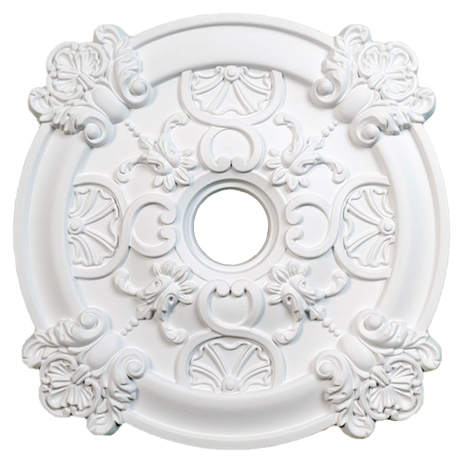 Foelanne White I Round Ceiling Light Medallion White Multiple Sizes(,39Cm)
