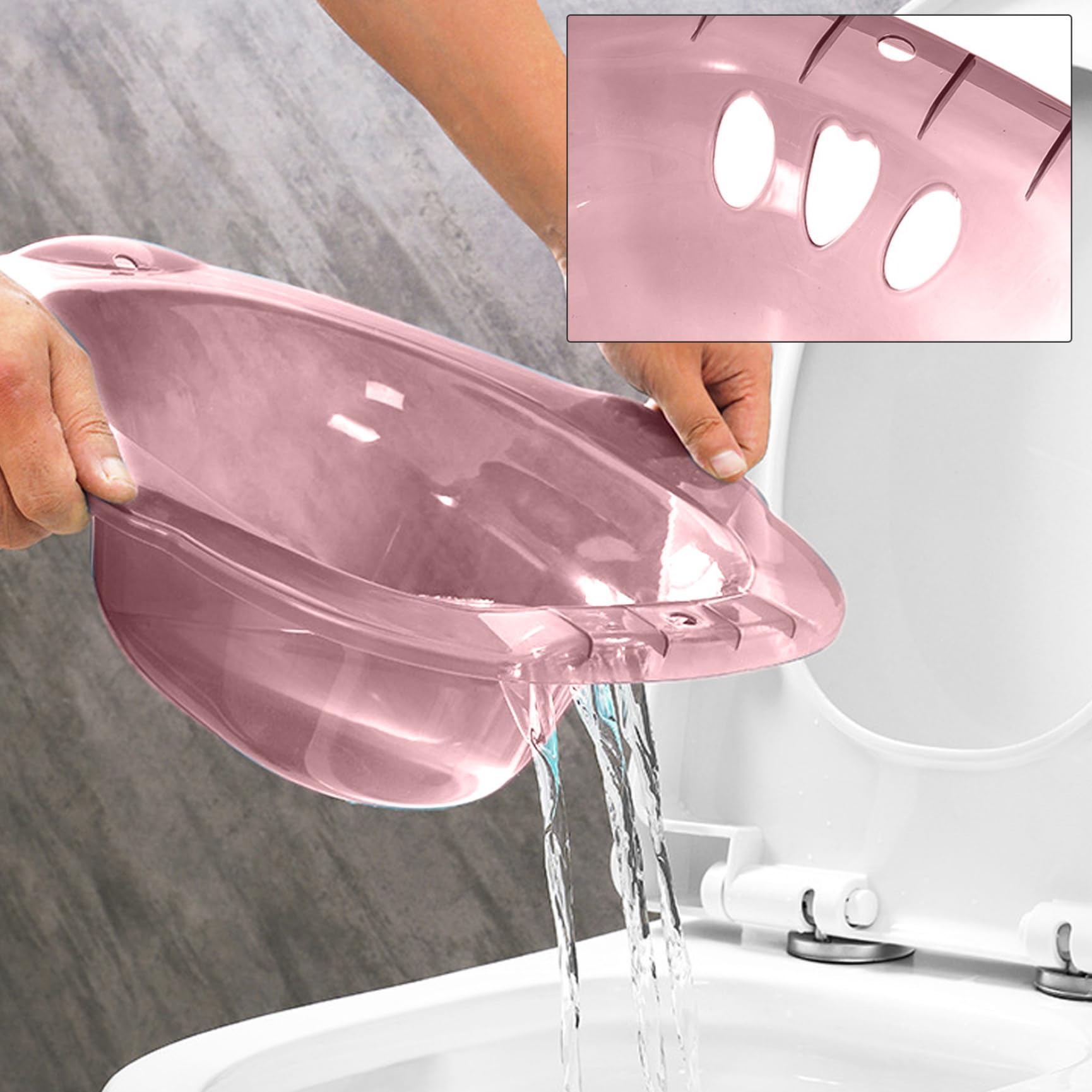 Baño Sitz para el inodoro, sobre el baño Sitz Bath para hemorroides, bidé portátil antia-upremo con orificios de drenaje y más descarados, baños de sitz para hemorroides cuidados privados posparto (r
